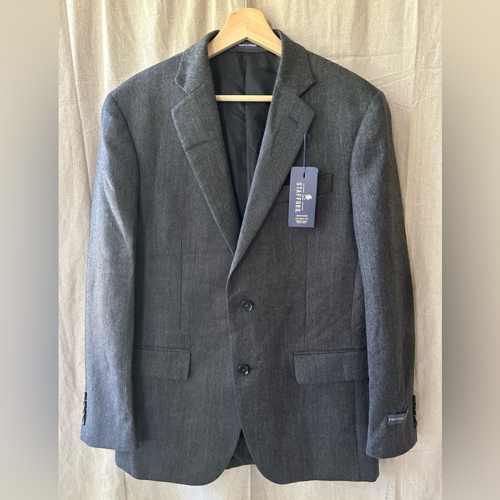 Stafford Classic Fit 38 R Mens Merino Wool Blend Sport Coat